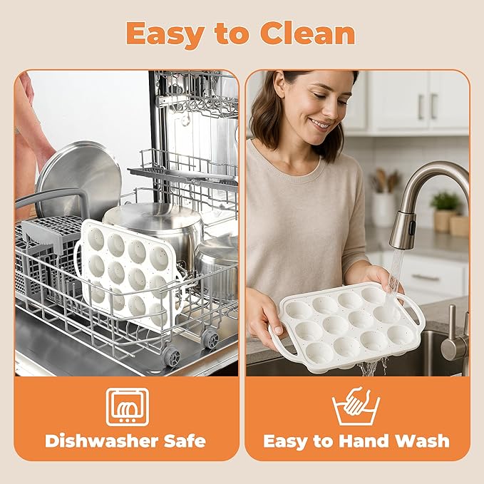 2Pack Silicone Muffin Pan For Baking With Metal Reinforced Frame, 12 Cup Regular Size Nonstick Cupcake Pan, BPA Free Silicone Muffin Tray, Cupcake Baking Pan Molds for Oven