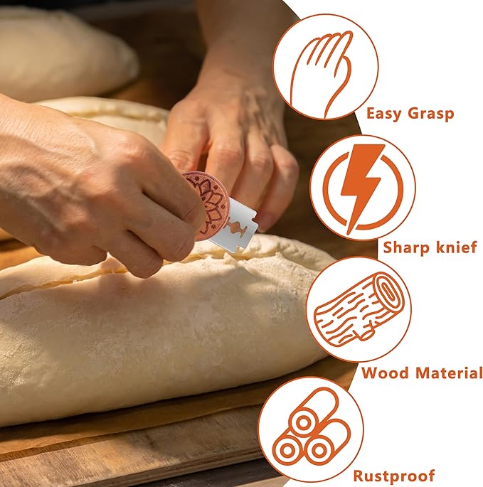 UFO Bread Lame Cutter for Homemade Sourdough,Bread Scorer Tool for Sourdough with 5 Blades and Case,Slashing Tool Bread Cutting Knife for Artisan Bread and Baguette Makers,Dot flower