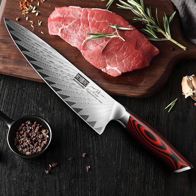 HOSHANHO 8 Inch Damascus Chef Knife, Professional Japanese Damascus Super Steel Kitchen Knife, Ultra Sharp Cooking Knife with Ergonomic G10 Handle