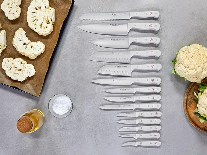 WÜSTHOF Gourmet White 7" Hollow Edge Santoku Knife