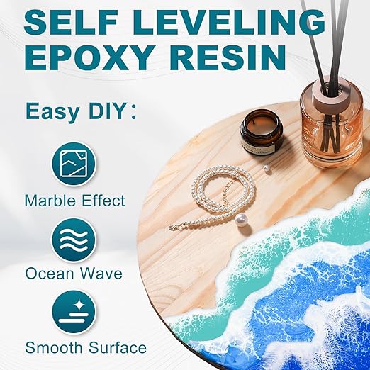 LET'S RESIN Epoxy Resin Kit,1 Gallon Bubble Free & Crystal Clear Epoxy Resin for Table Top, Casting, DIY, Art, Molds,Jewelry（Including 0.5 Gallon Resin + 0.5 Gallon Hardener）