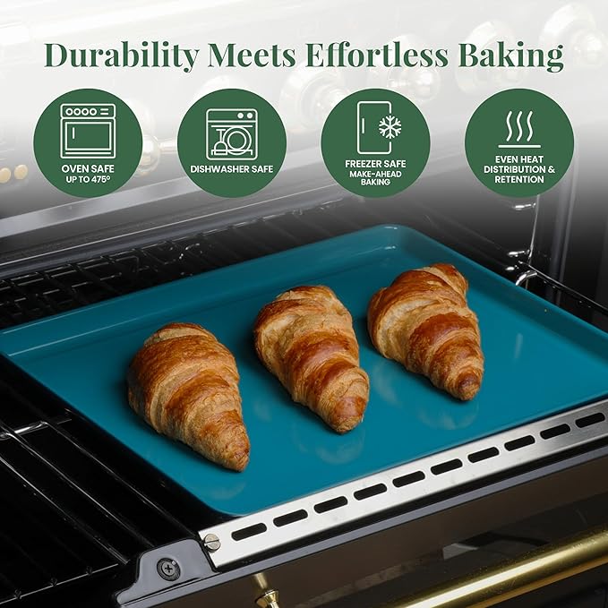 Larder & Vine 8-Piece Bakeware Set | Non-Stick Baking Set with Ceramic Finish | PFAS, PFOA, PTFE, and BPA Free Baking Essentials | Baking Sheets, Muffin Tins and Assorted Baking Pans | Bondi