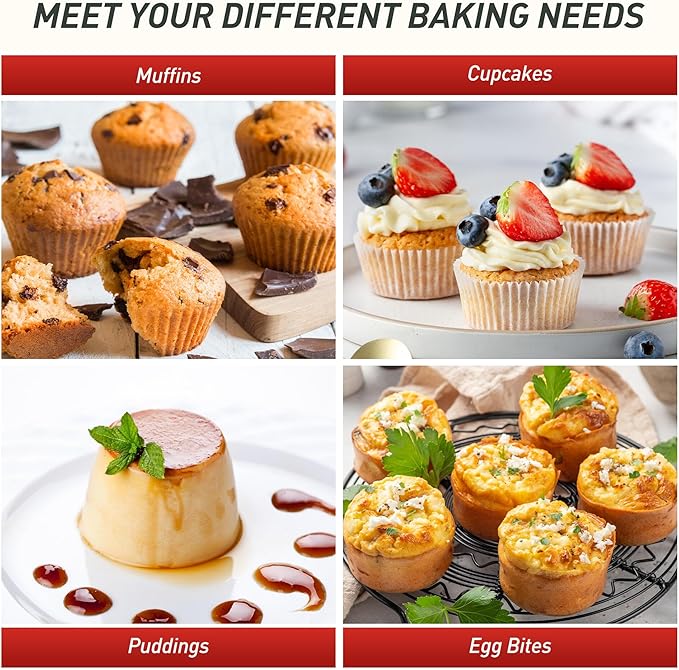 24 Cups Silicone Muffin Pan with Metal Reinforced Frame Mini Size Cupcake Pan Tray Egg Bites Silicone Circle Cookie Molds Muffin Tin Tart Pans Baking Sheet Set for Breakfast Sandwiches Round