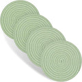 Trivets for Hot Dishes, 4 Pot Holders for Kitchen, Heat Resistant Mats for Countertop, 8 Inch Hot Pads for Hot Pots and Pans, Coaster, Home Essentials, Rustic Farmhouse Decor (Green)