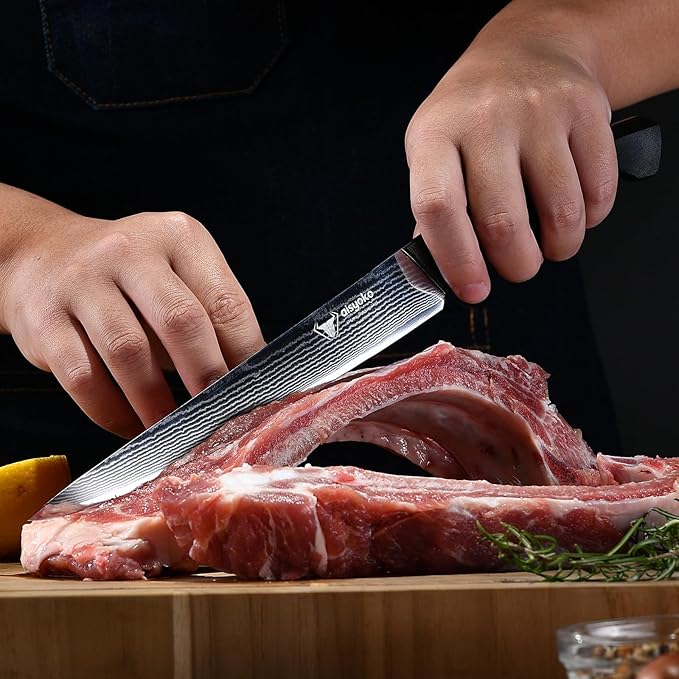 Slicing Knife 9", Long, Thin Blade, Allows for Cleaner Cuts to Preserve Juices and Flavor, Cutluxe Meat Carving Knife – Turkey Carving Knife,All Tang non-slip handle design,Premium Gift Box