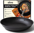 Alva 9.5” Carbon Steel Frying Pan – Naturally Nonstick, Made without PTFE, PFOA, & PFAS, Oven & Induction Safe, Chef-Grade Heat Control, Built to Last a Lifetime, Designed in Belgium