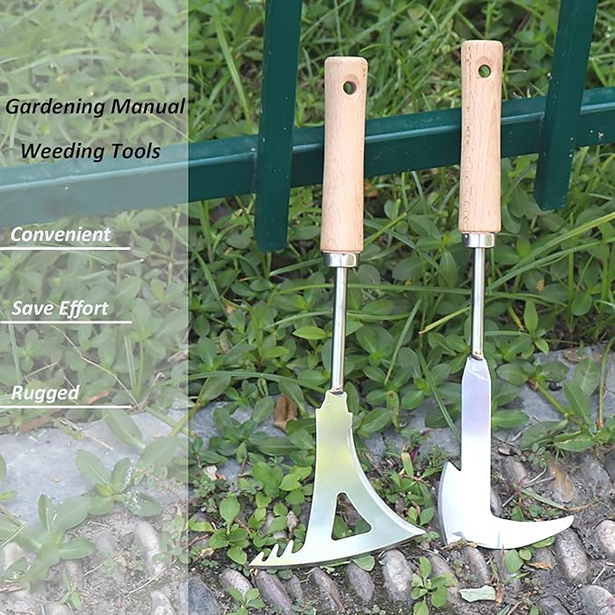 Weed Puller Tool, Manual Stainless Steel Weeding Tool, Axe Shape for Lawn Vegetable Garden Farm Planting