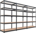 HOMEDANT 5 Tier Laminated Boltless Metal Shelving Unit Adjustable Garage Storage Utility Rack Heavy Duty Shelves Organization Multipurpose Shelf Warehouse Pantry Shed 35.9" W x 18.2" D x 71.3" H 3Pack