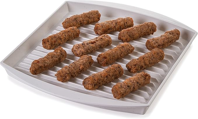 PrepSolutions Microwavable Bacon Grill, White – Nonstick, Easy-Clean Design, 1 Piece (Pack of 6)
