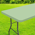 homing Rectangle Table Cloth Cover, Waterproof Polyester Elastic Fitted Tablecloth, Fits for 6 Foot Folding Tables, Washable Table Protector for Picnic, Camping, Outdoor (Green, 30" x 72")