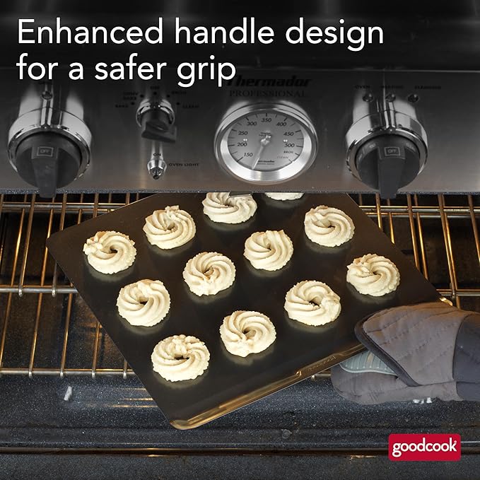 GoodCook AirPerfect Non-Stick Air Insulated 14” x 12” Cookie Sheet - Carbon Steel Cooking Pans, No Burn Insulation Bakeware, Cookie Sheets for Baking, Oven Pan Set (Pack of 6)