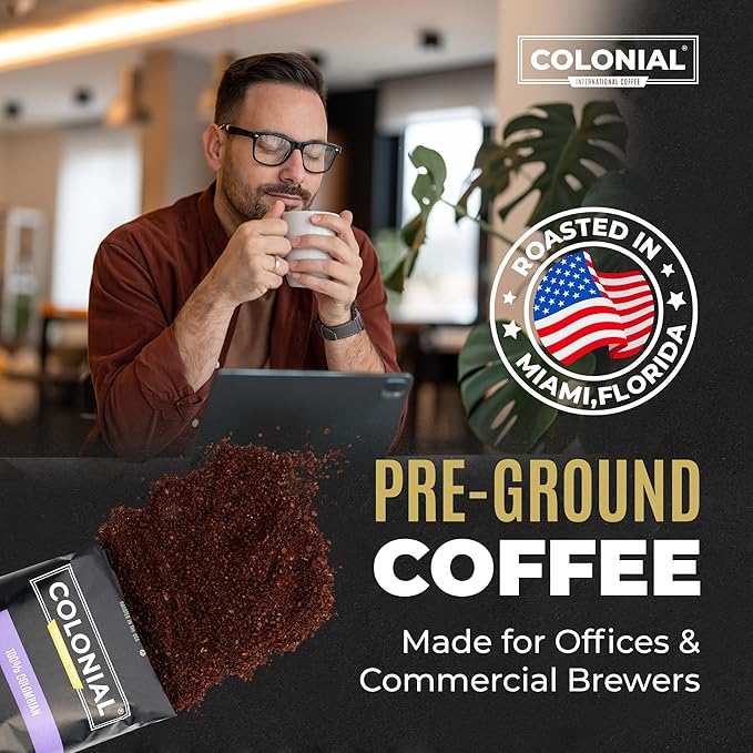 Colonial Coffee 32 Count Single Pot Coffee Packets – 100% Arabica Dark Roast | Pre-Measured Frac Packs for 12 Cup Maker | Bulk Ground Gourmet Coffee for Home & Office