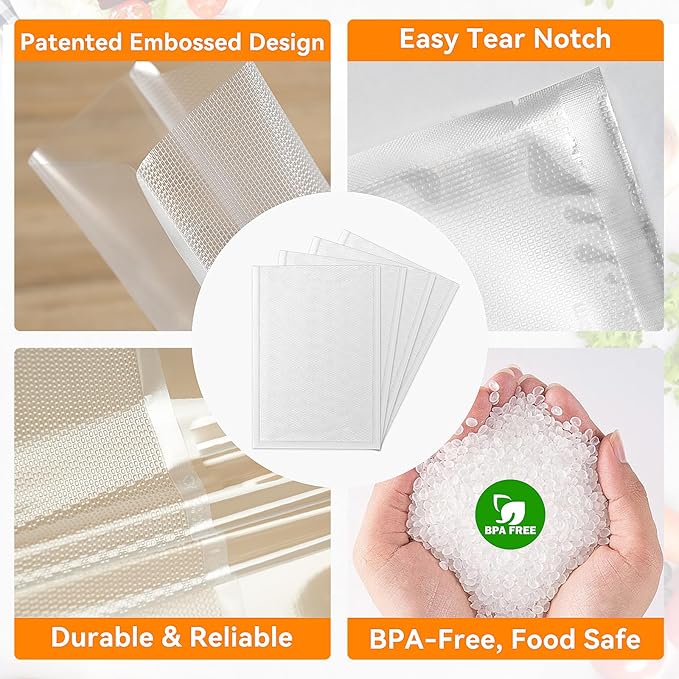 Wevac Vacuum Sealer Bags – 50 Count (8″×12″), Heavy-Duty BPA-Free Food Storage Bags, Puncture-Resistant, Freezer & Sous Vide Safe, Compatible with All Vacuum Sealers