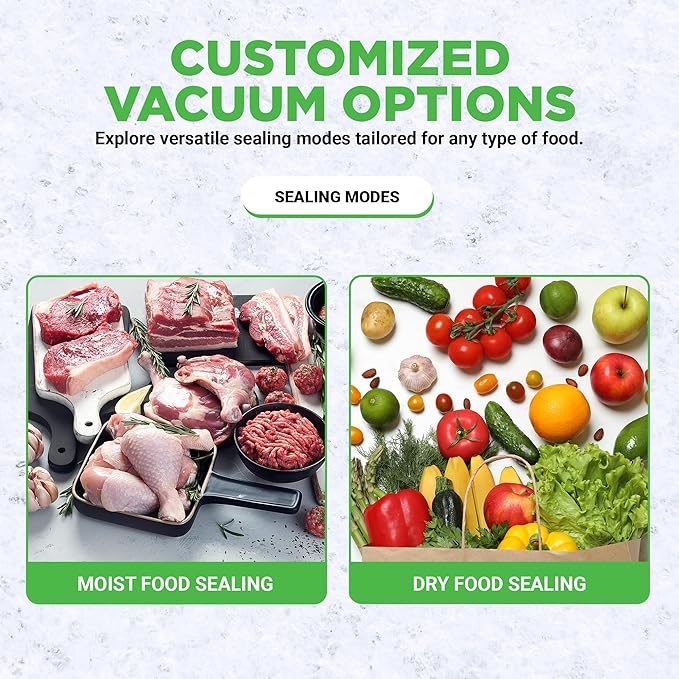 NutriChef Automatic Food Vacuum Sealer Machine - Electric Air Sealing Preserver with 5 Reusable Bags, LED Controls, High-Power Suction, for Dry & Moist Foods, Stainless Steel Housing
