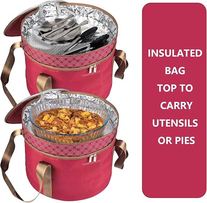 TMRIOPELP Tall Cake Carrier with Lid and Handle Insulated Cake Container Cake Transport Carrier Ideal for Pies Cupcakes and Pastries Perfect for Safe and Secure Cake Delivery (Red, 12 inch)