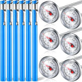 Xuhal 6 Pcs Stainless Steel Kitchen Thermometers with 5 Inch Long Stem 1 Inch Dial Milk Frothing Food Thermometer for Oven Probe Meat Grill BBQ Cooking Chocolate Water (Blue)