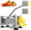 Sunvivi French Fry Cutter Stainless Steel Potato Slicer : with 2 Replaceable blades (1/2 & 3/8 Inch), Professional Fries Cutter for Potatoes, Carrots, Cucumber, Onion, Yam