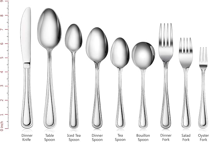 B00IX4VGKI - New Star Foodservice Bead Pattern, Stainless Steel, Iced Tea Spoon, 7.2-Inch, Set of 12