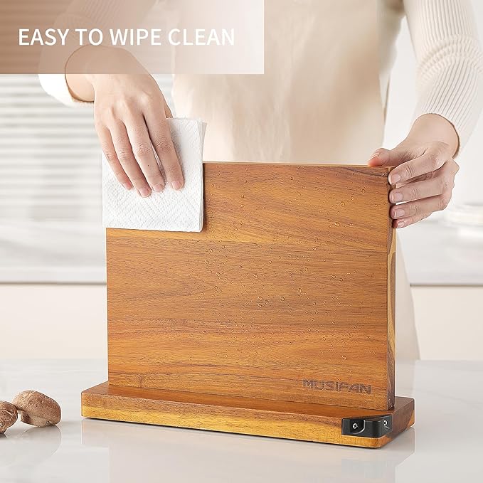 Magnetic Knife Block - Magnetic Knife Holder - Magnetic Knife Stand- Cutlery Display Stand and Storage Rack（sharpener)