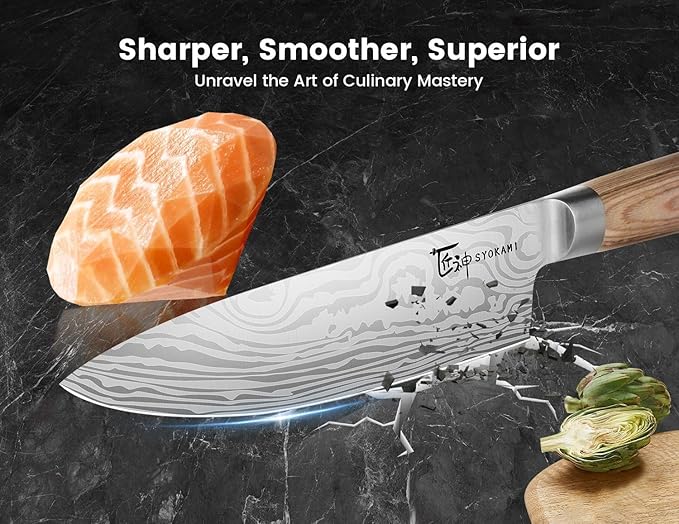 14pcs Chef Knife Set with Roll Bag, Professional Stainless Steel Japanese Knife Set with Pakkawood Handle for Professional Chef, Camping, Travel, BBQ, RV or Gift Beige