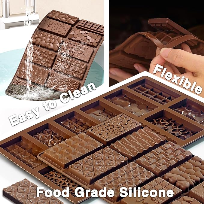 2 Packs Chocolate Silicone Molds, 12 Cavity Food Grade Non-Stick Baking Molds for Candy, Ice Cubes, Soap Making, Pistachio & Heart Shapes