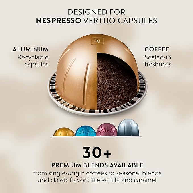 Nespresso Vertuo Pop+ Coffee and Espresso Maker by Breville with Milk Frother, Coconut White