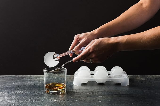 SVERES Large Round Ice Cube Mold | Leak-Free Whiskey Ice Cubes Mold | Top Fill Silicone Round Ice Cube Molds & Easy Release Ice Ball Maker | BPA-Free Big Ice Cube Molds Makes 2.5in Sphere Ice ball