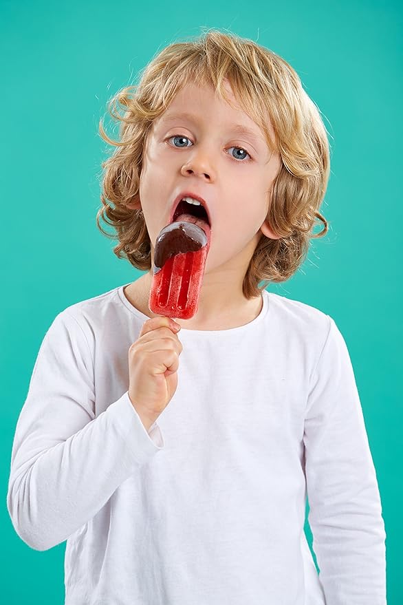 Lékué Set of 4 Stackable Popsicle Molds + Sticks & Lids | Homemade Freezer Ice Pops & Frozen Snacks | Flexible Platinum Silicone for Easy Fill & Unmold | Reusable & Dishwasher Safe| Multicolor
