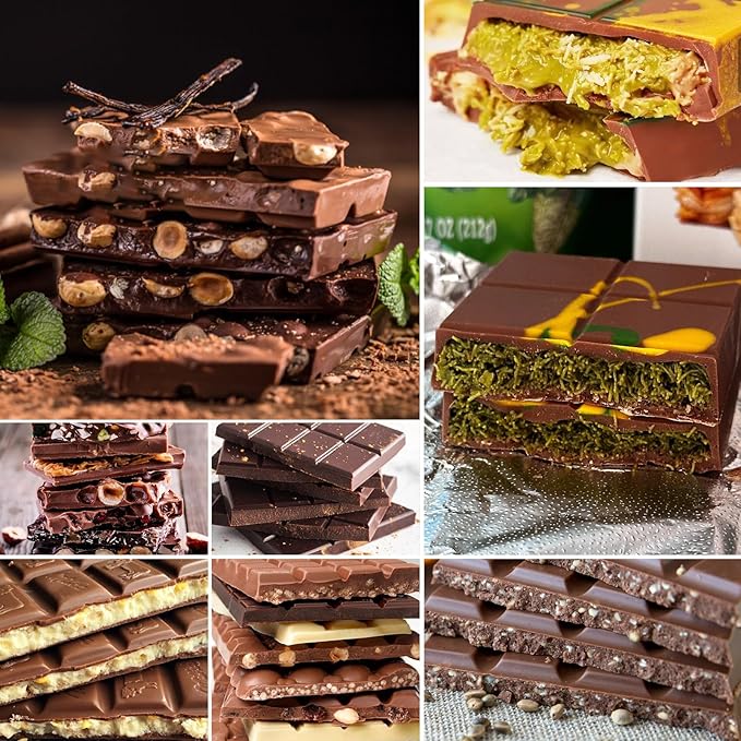 Chocolate Bar Mold Deep, Thick Silicone Dubai Chocolate Bar Molds Knafeh Pistachio Break Apart Candy Stuffed Bar Molds