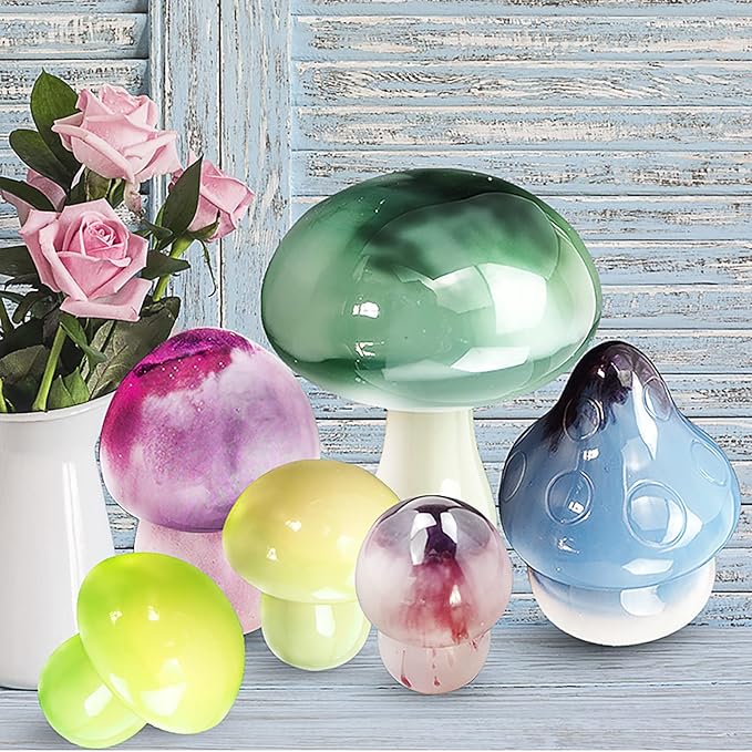 6 Pack Mushroom Soap & Candle Mold - Silicone 3D Molds for Candy & Home Decor - Resin Casting & Making Molds