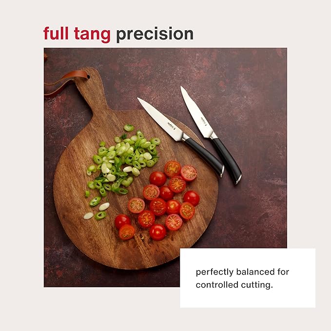 Zyliss Comfort Pro Paring Knife - Full Tang Vegetable & Fruit Knife - Ice Hardened Stainless Steel Peeling & Paring Knife - Cutlery with Antibacterial Handle - Black/Stainless Steel - 4.5 inches