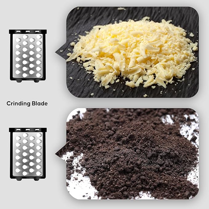 Electric Cheese Grater,300W DC Motor Salad Maker,Electric Slicer Shredder with 5 Different Shapes of Blades,Electric Vegetable Cutter for Potato,Carrot,Black