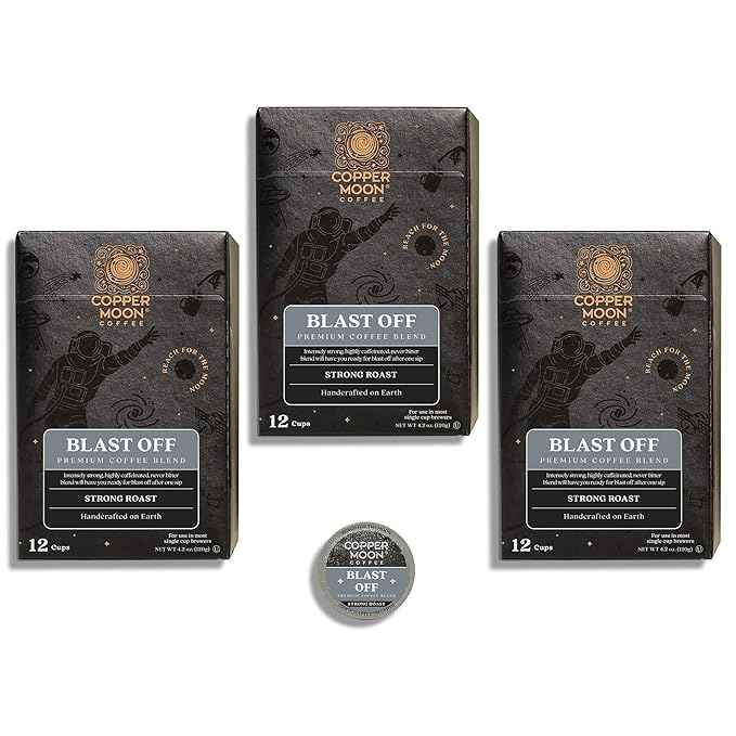 Copper Moon Single Serve Coffee Pods for Keurig K-Cup Brewers, Strong Roast, Blast Off Blend, 36 Count