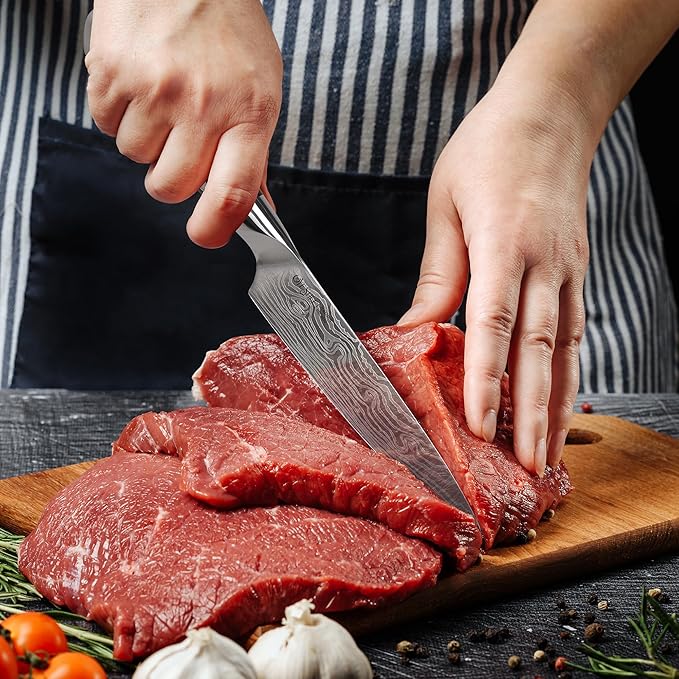 8 Inch Japanese Chef Knife - Professional Stainless Steel Kitchen Knife, Chef's Knives with Ergonomic Handle - Strong, Sharp Edge - Tool for Cutting, Carving, Slicing - Luxury Gift Box