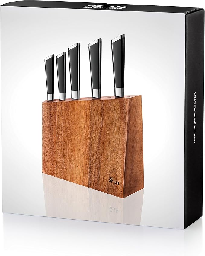 Cangshan Y2 Series Knife Set, 6-Piece German Steel Block, Silver