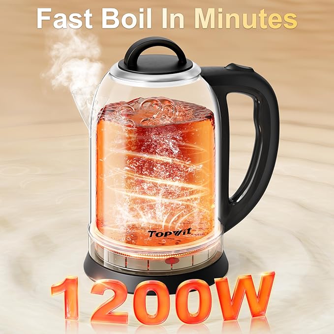 Topwit 2.5L Large Electric Kettle, BPA Free Stainless Steel Water Boiler & Heater, Fast Boil Electric Tea Kettle, Hot Water Kettle Electric with Auto Shut-Off & Boil-Dry Protection for Family