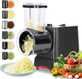 YOTAN Electric Cheese Grater, Electric Slicer Shredder with 6 Blades, 250W Salad Shooter, Enlarged Inlet and Dispenser, Automatic Vegetable Slicer for Cheeses, Fruits, Vegetables