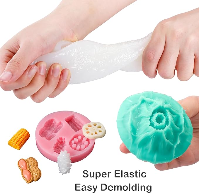 BBDINO Silicone Mold Making Kit, Super Elastic Liquid Silicone for Molds Making 3h Fast Cure 1 Gallon Kit (140.8oz) Translucent, 1A:1B Mixing Ideal for Molds Casting of Resin/Candle/Soap/Plaster