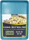 casaWare 13 x 9 x 1-Inch Ultimate Series Commercial Weight Ceramic Non-Stick Coating Cookie/Jelly Roll Pan (Blue Granite)