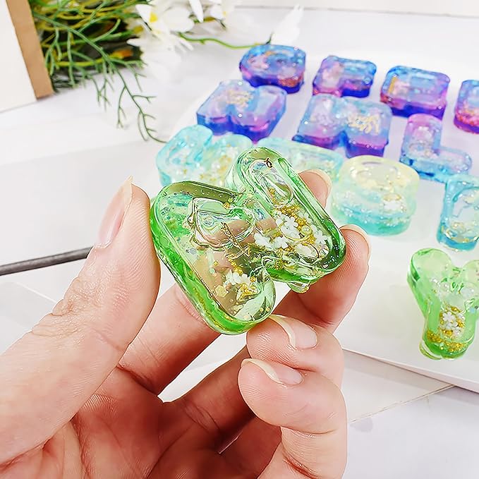 26 Pack Small Matte Letter Mold Set - Alphabet, Animal & Clay Molds for Resin Casting, Candle Making & Home Decor