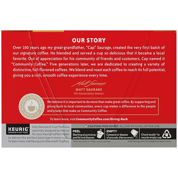 Community Coffee Caramel Cookie Butter Flavored 12 Count, Medium Roast, Keurig K-Cup Coffee Pods, 12 Count (Pack of 1)
