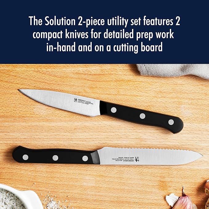 HENCKELS Solution Razor-Sharp 2-Piece Utility Knife Set, German Engineered Knife Informed by over 100 Years of Mastery, Stainless Steel