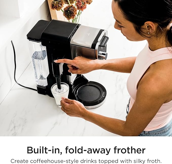 Ninja R-CFP300 DualBrew Pro Specialty 12-Cup Coffee Maker with Glass Carafe, K-Cup, 4 Brew Styles, Built-In Frother, Black - Certified Refurbished