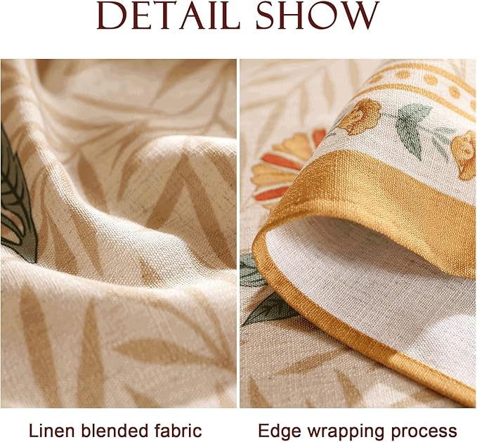 patdrea Designer French Vintage Long Rectangular Tablecloth,Yellow Floral Pattern Anti-Wrinkle Table Cloth,Dacorative Cover for Kitchen Dining Parties,Christmas,Thanksgiving,63"x94"-Cornflowers