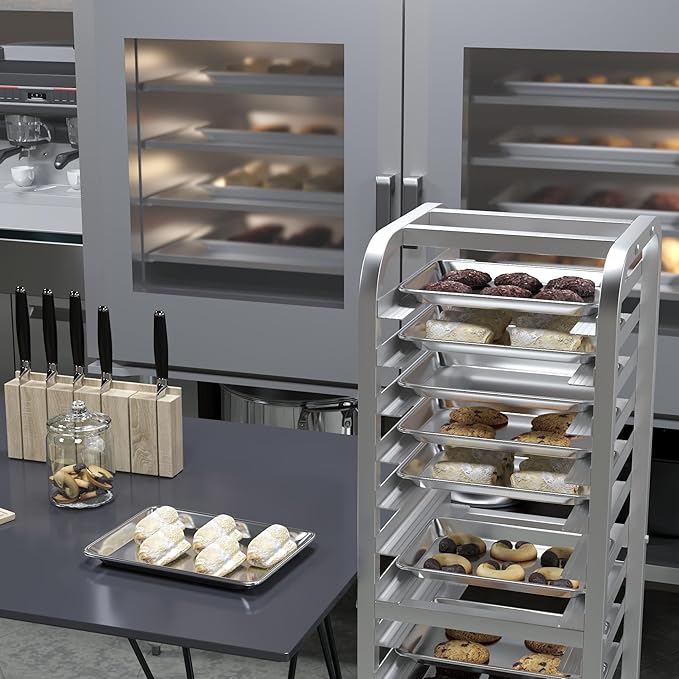 Pack of 6 | 10 in. x 13 in. Quarter Size Aluminum Bun. / Sheet Pan | Ideal for baking, roasting, cooling, prepping, or storing - a must-have in restaurants, bakeries, and busy kitchens.