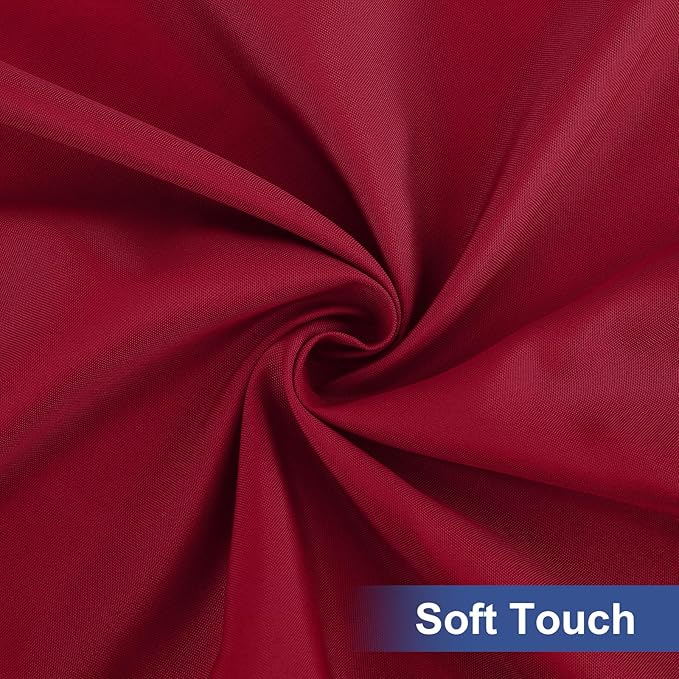 homing Rectangle Table Cloth Cover, Waterproof Polyester Elastic Fitted Tablecloth, Fits for 4 Foot Folding Tables, Washable Table Protector for Picnic, Camping, Outdoor (Wine Red, 30" x 48")