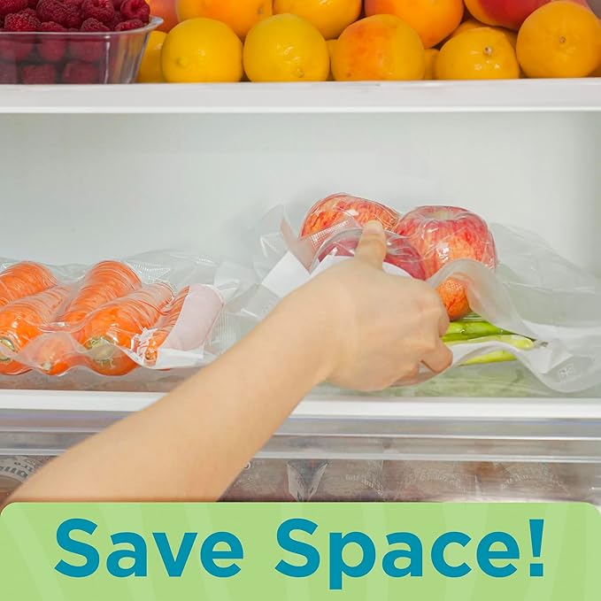 Home Logic Vacuum Bags for Food Sealer Pre-Cut Combo Pack 16gal & 32qt for Freezer and Sous Vide - Microwave Safe Clear