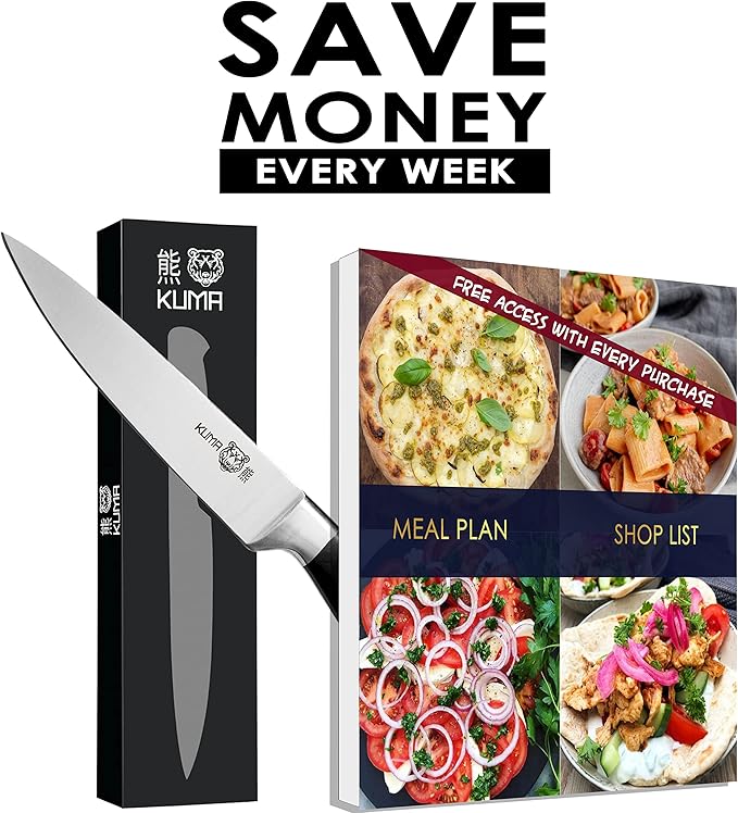 KUMA Paring Knife - 3.5 Inch Pro Bolster Japanese Profile Kitchen Knife For Detailing With Ease - Stainless Steel Vegetable & Fruit Knife With Ergonomic Design