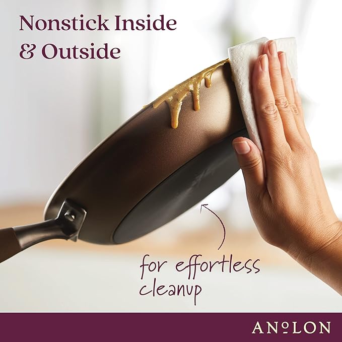 Anolon Advanced Home Hard-Anodized Nonstick Skillets (10.25-Inch, Bronze)