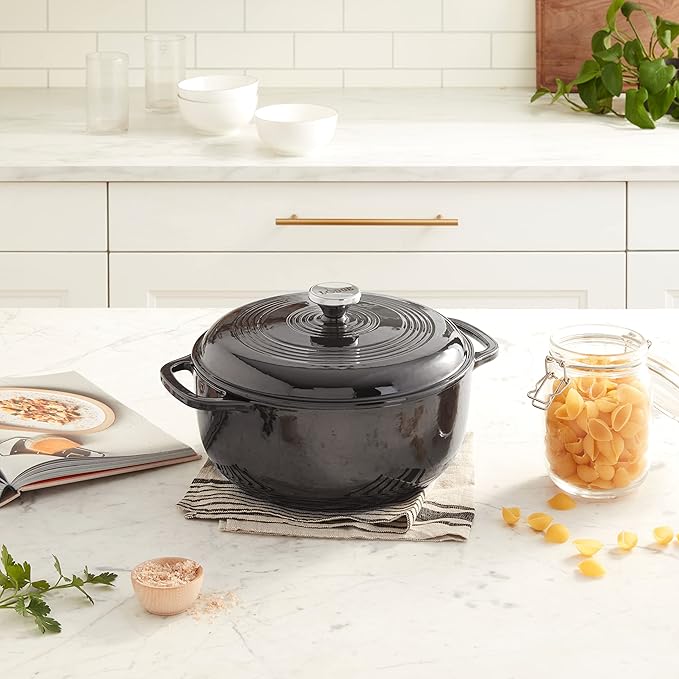Lodge Manufacturing Company EC6D18 Enameled Dutch Oven, 6 qt, Midnight Chrome
